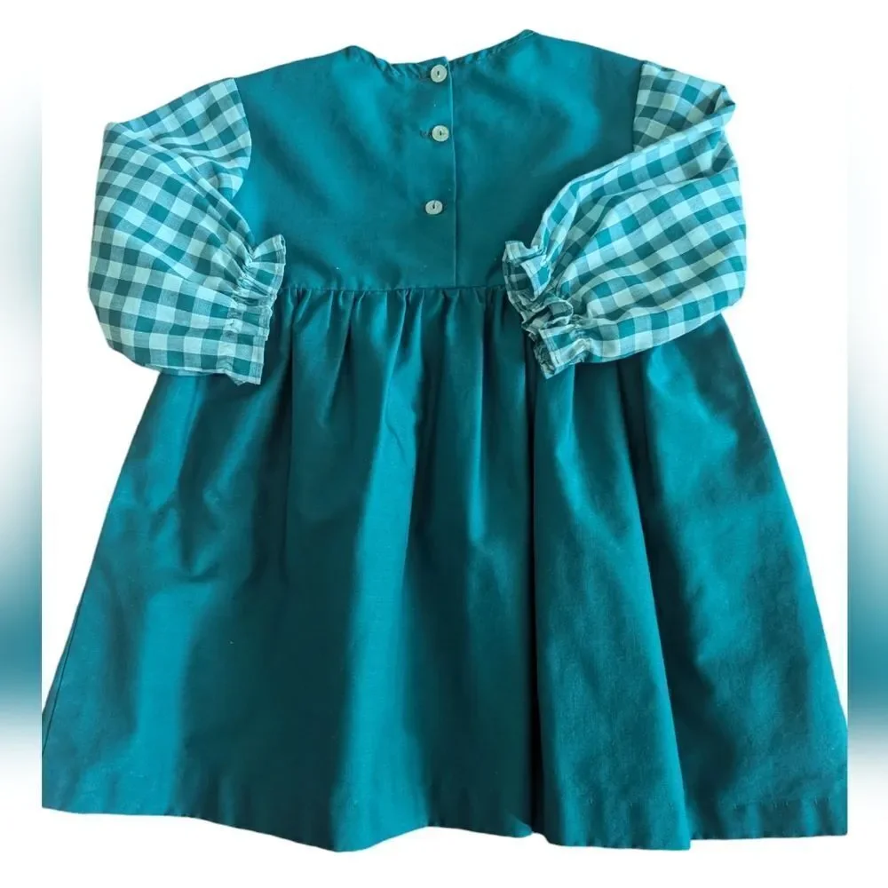 Carol Evans girls‎ green checkered vintage dress Penney's size 4